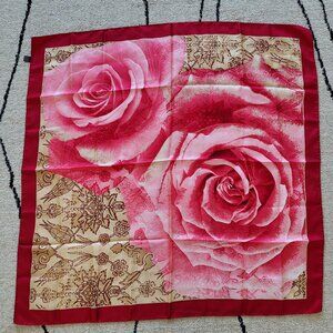 Decorative Roses Square Silk Scarf